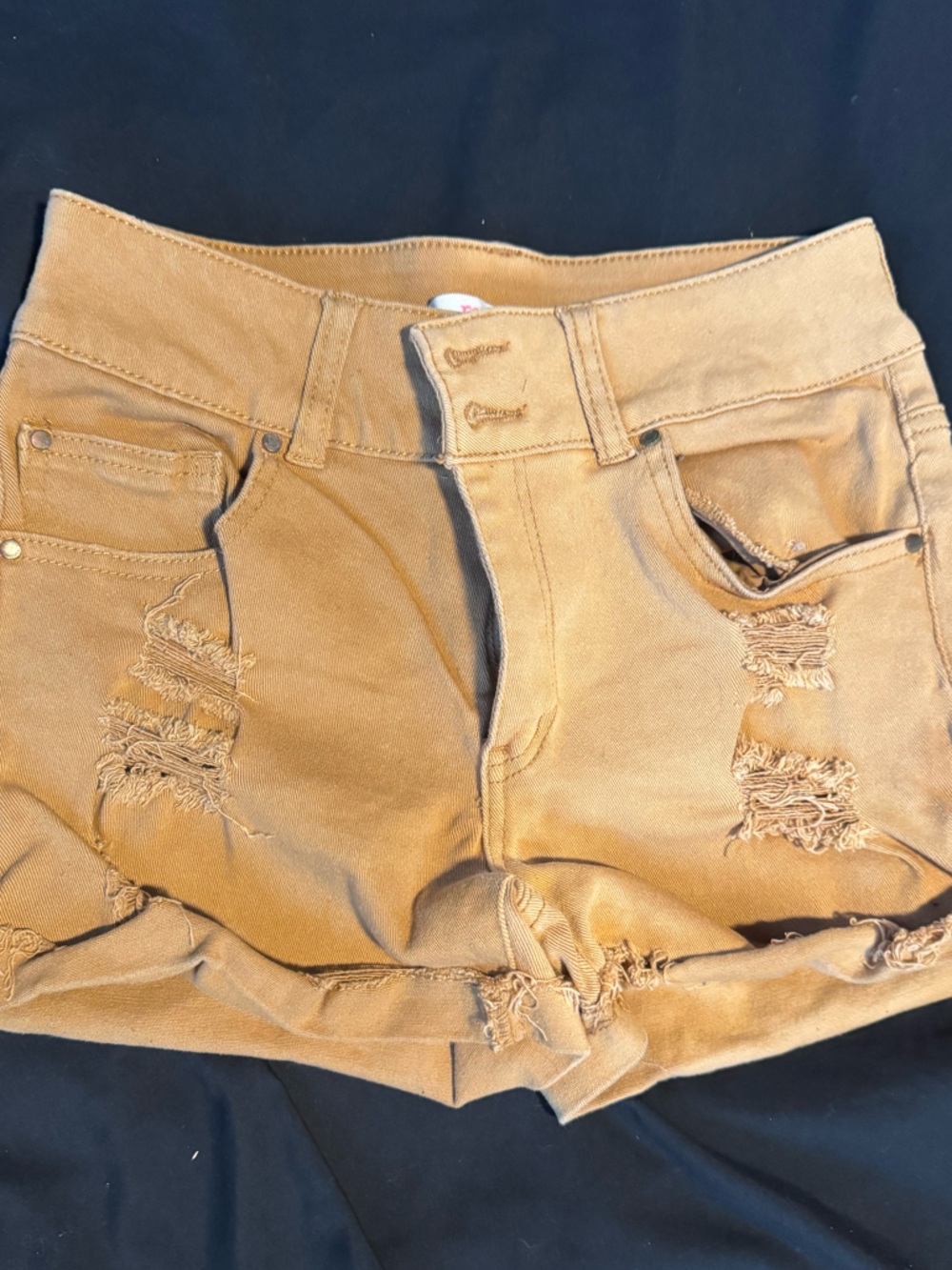 refuge Tan Distressed two tone Jean Shorts sz 6